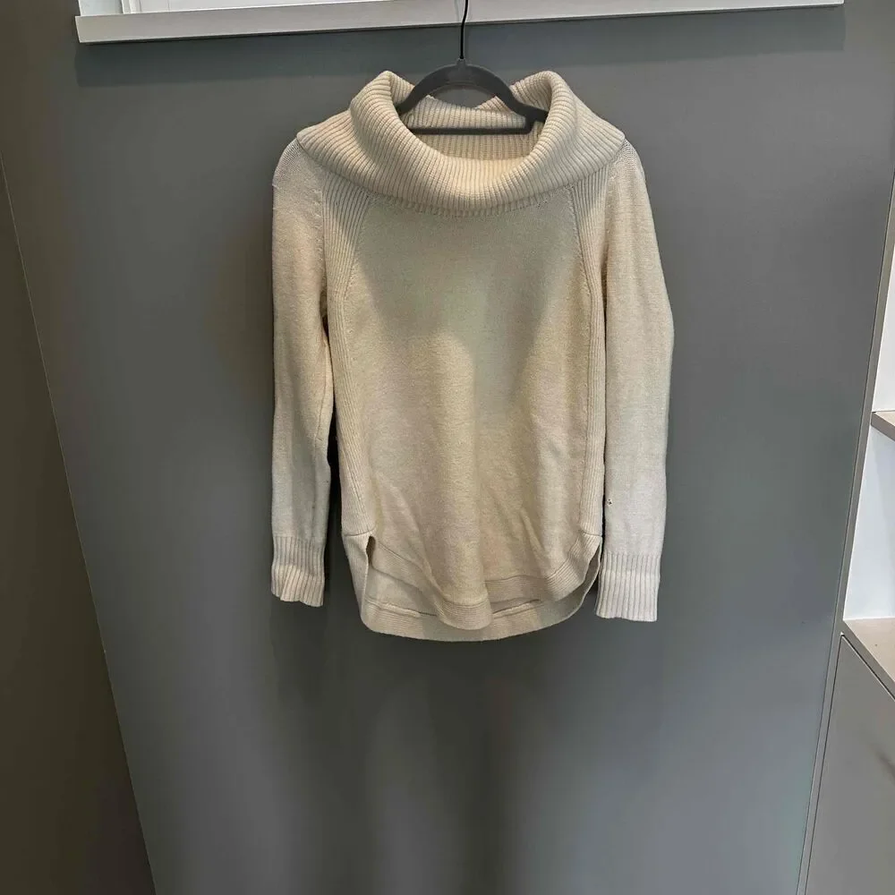 Anthropologie Womens Turtleneck Sweater Size Small Cream Long Sleeve - Picture 2 of 9